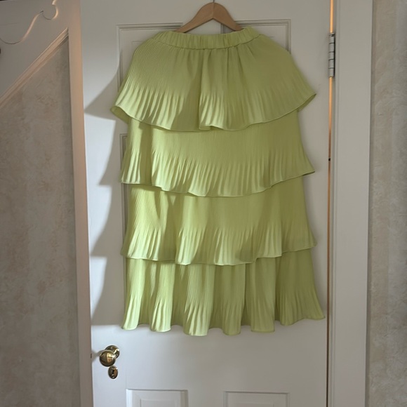 She + Sky Dresses & Skirts - Lime green Tiered Skirt